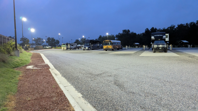 Pull-through sites at the Love's RV Stop in Cordele, GA
