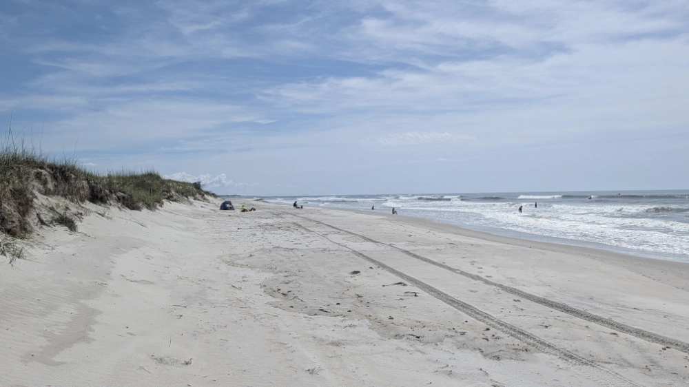 The beach on Bear Island at Hammocks Beach State Park