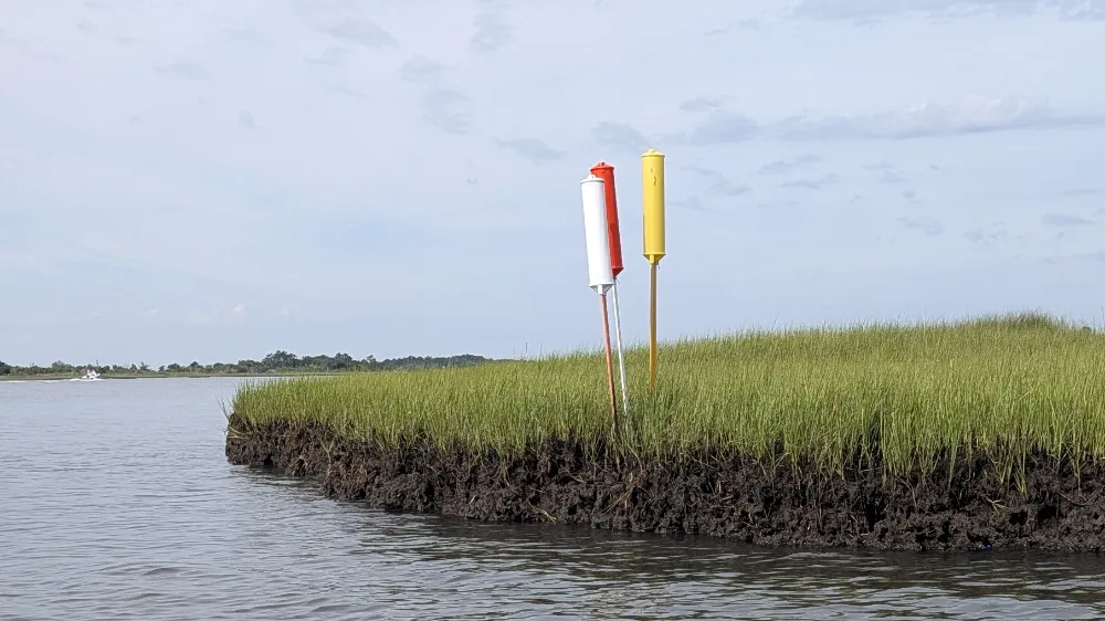 Paddle trail markers at Hammocks Beach State Park