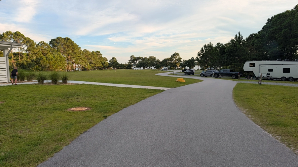 Another photo of RVs in Hammocks Beach State Park's Simmons Mainland Campground