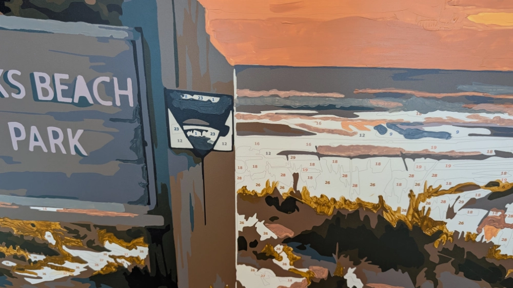 A closer look at the community paint-by-number at the Hammocks Beach State Park Visitor Center