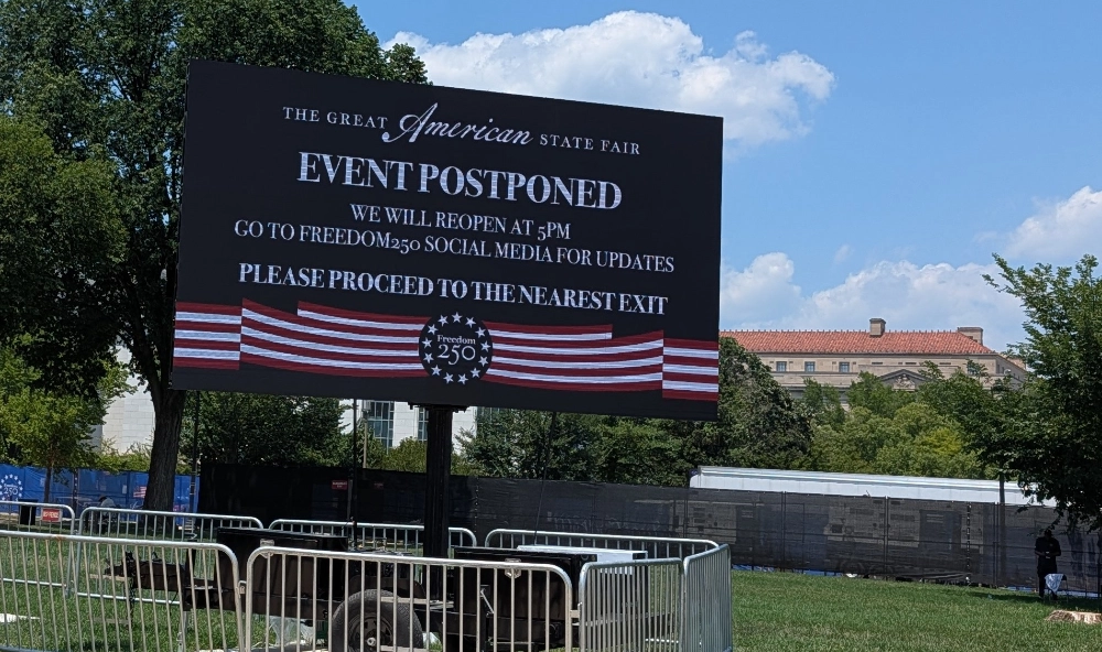 Th  Great American State Fair was postponed for several hours on Friday because of the heat