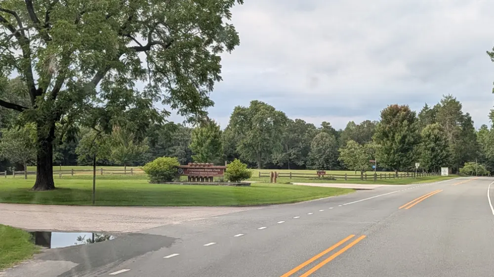 The entrance to Pocahontas State Park in Chesterfield, VA